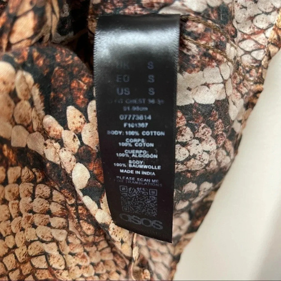 Asos snake print button up blouse S - Picture 4 of 5